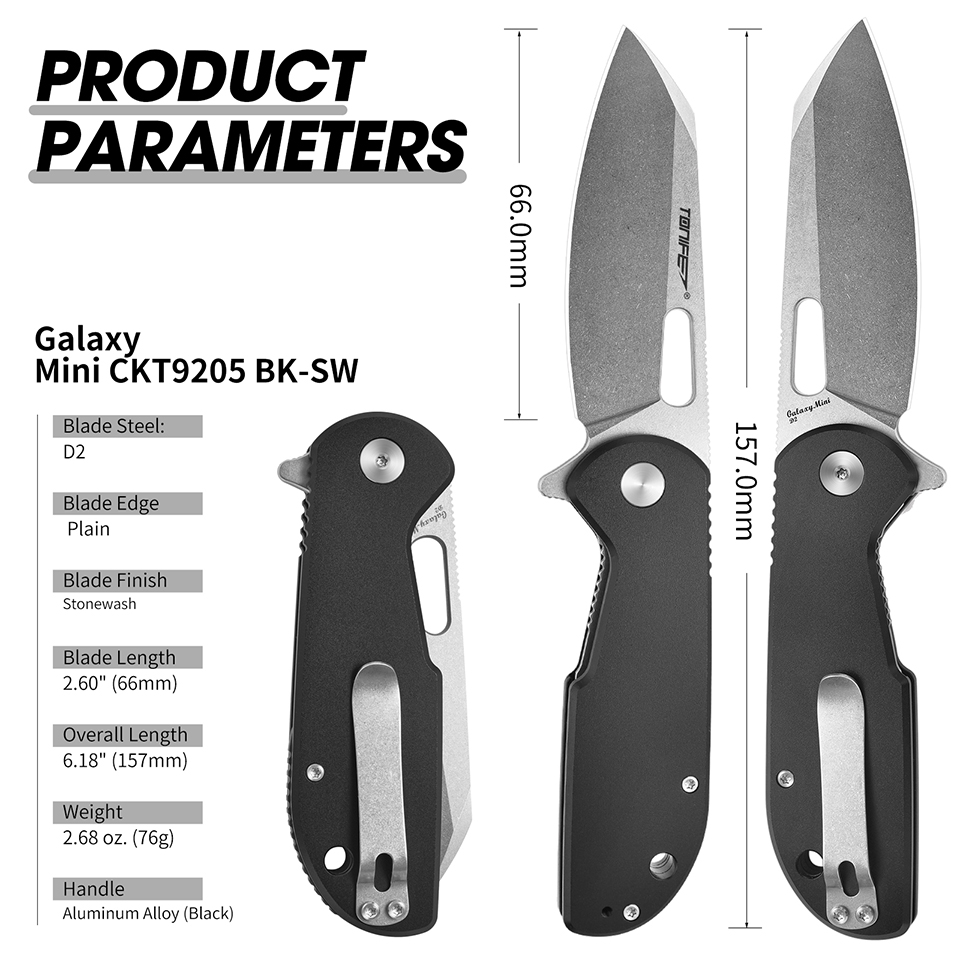 TONIFE Galaxy Mini CKT9205 Fol - Edc Carry Pocket Knife recension och pris